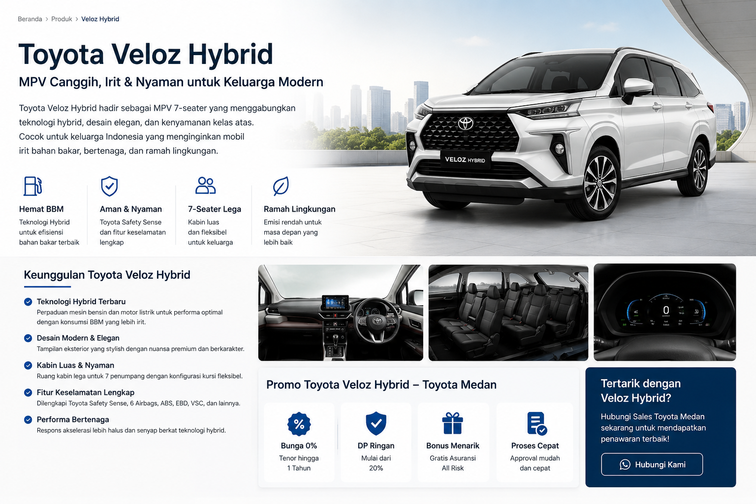 Toyota Veloz Hybrid – MPV Modern yang Irit, Nyaman, dan Canggih - Toyota Medan